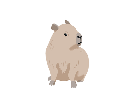 Illustration, capybara, water pig, oni ranger, 