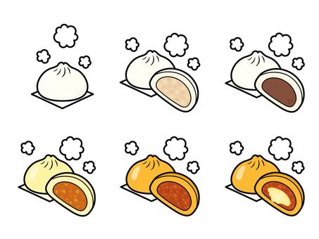 中華まんのアイコンセット 中華まんのアイコンセット 中華まん,食べ物,中華,蒸し,饅頭,点心,飲茶,アイコン,セット,肉まんのイラスト素材