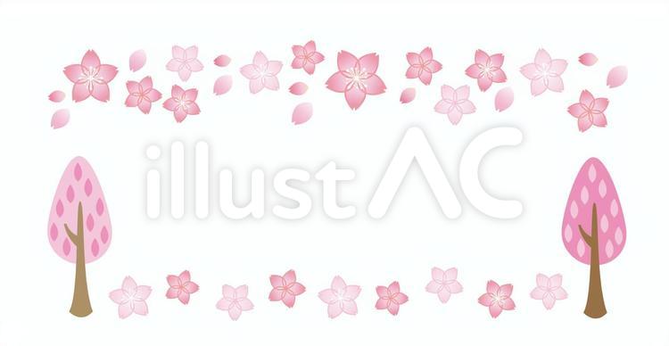 桜テキストフレーム27 桜,フレーム,テキストフレームのイラスト素材