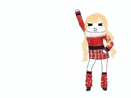 クリスマスギャル ギャル,高校生,制服,ファッション,金髪,クリスマスのイラスト素材