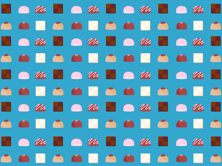 バレンタインチョコ整列(ブルー) バレンタイン,ハッピーバレンタイン,valentine＇sdayのイラスト素材