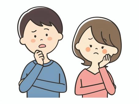 悩む若い男女 悩む若い男女 悩む,困る,不安,考える,心配,わからない,男性,男,女性,女のイラスト素材