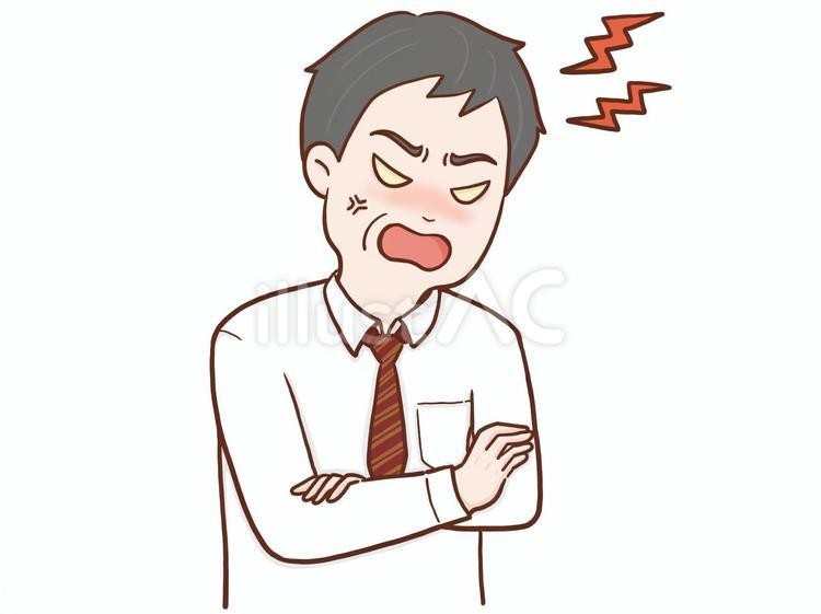 激怒する中年会社員(カラー) 男性,人物,上半身のイラスト素材