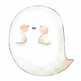 [Illustration material] Watercolor style _ Hokkori ghost, , JPG and PNG