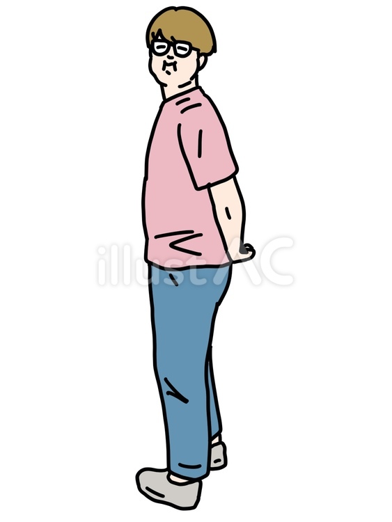 むうっと頬を膨らませる金髪男性 男性,頬,膨らませるのイラスト素材