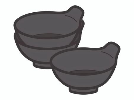 呑水３個セット02 呑水,鍋,とんすい,和食器,取り皿,アイコン,マーク,シンプル,セットのイラスト素材