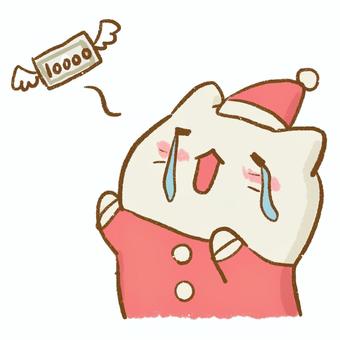クリスマス出費で金欠のサンタのイラスト クリスマス出費で金欠のサンタのイラスト クリスマス,出費,金欠,サンタクロース,猫,浪費,お金,予算,値上がり,物価上昇のイラスト素材
