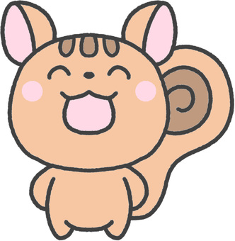 にこにこ笑顔のリスのかわいいイラスト りす,リス,かわいい,シンプル,イラスト,栗鼠,小動物,動物,生き物,おたよりのイラスト素材