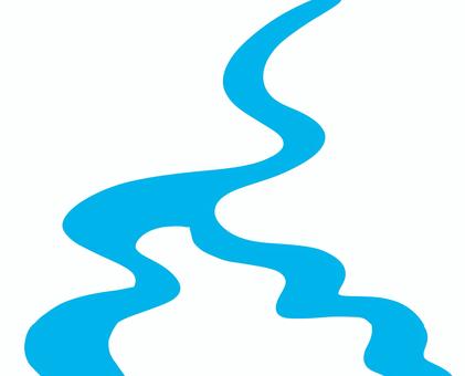 二俣に分かれる川 川,二俣,河川,分かれる,くねくね,曲がる,流れる,水,支流,本流のイラスト素材