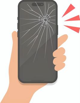 Illustration, akıllı telefon, ekran, kırmak, 