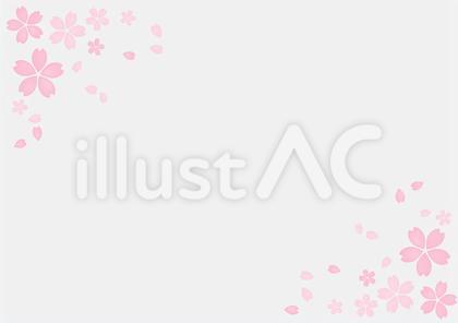桜の花が美しい春の桜フレーム背景5薄色