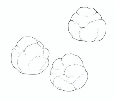 【手描き】シュークリームの線画イラスト シュークリーム,複数,お菓子,食べ物,甘い,生菓子,手描き,リアル,モノクロ,挿絵のイラスト素材