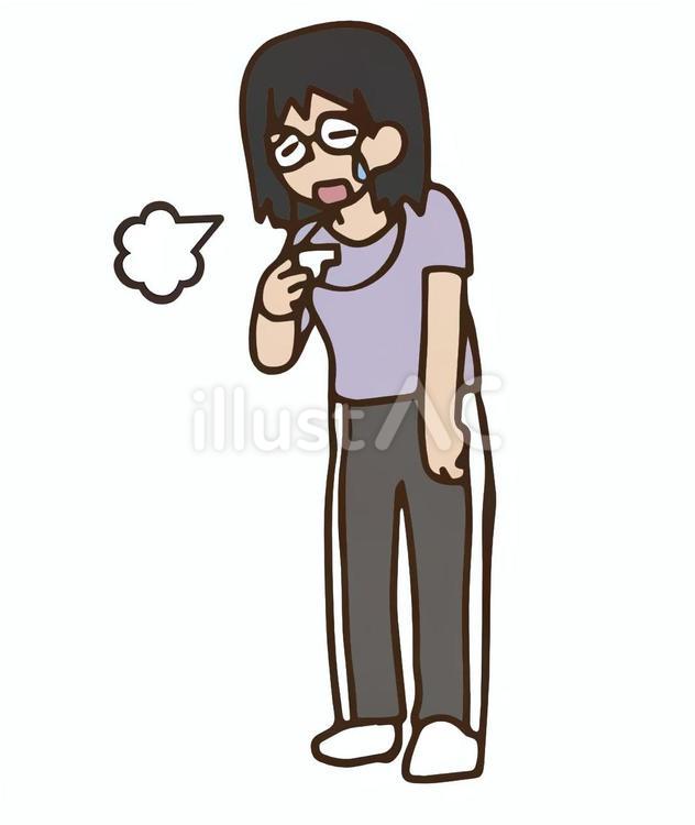 がっかりする先生体育指導で疲弊する 教員,ため息,疲れるのイラスト素材