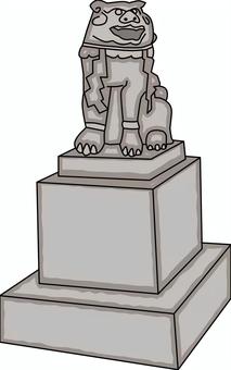 狛犬   狛犬,神社,設置,守り神,魔除け,歴史,信仰,線画のイラスト素材
