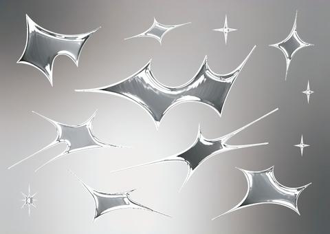 メタルなトゲトゲ 韓国,キラキラ,棘,飾り,かっこいい,カラフル,シンプル,スタイリッシュ,シャープ,アートのイラスト素材