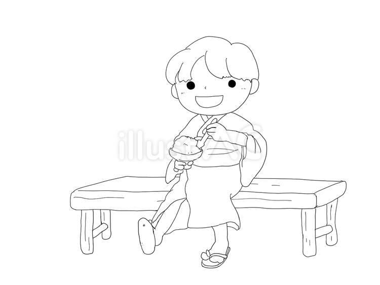 浴衣の子どもたち／夏祭りの思い出 夏祭り,浴衣,子どものイラスト素材