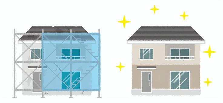 リホームのビフォーアフター リホームのビフォーアフター 賃貸,賃貸物件,家賃,投資,不動産,入居,戸建て,戸建て物件,戸建て住宅,新築のイラスト素材