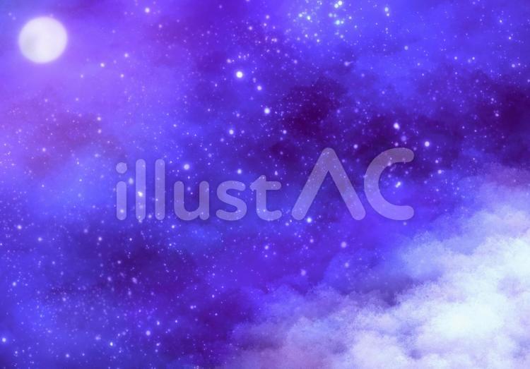 月と星空 月,星空,美しいのイラスト素材