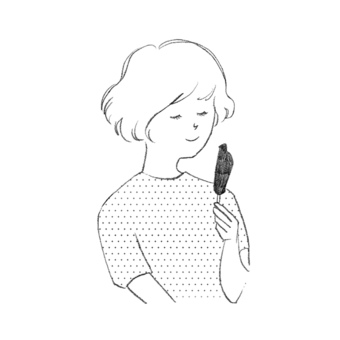 Woman eating ice cream upper body, , JPG and PNG