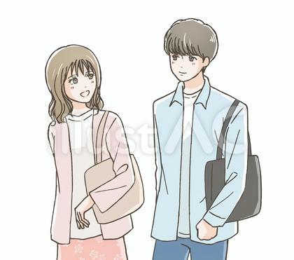 男女カップルのイラスト(上半身)