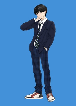 スクールボーイ 学生,制服,少年,イケメン,漫画のイラスト素材