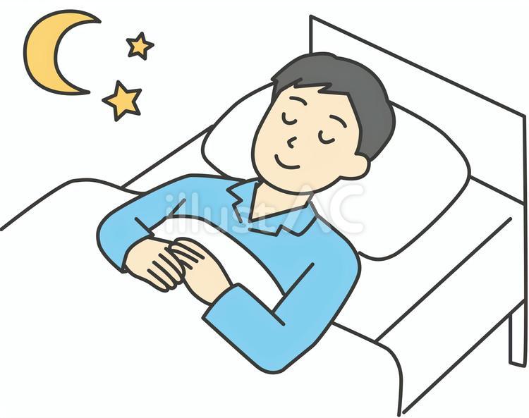 ぐっすり寝る男性 人物,男性,寝るのイラスト素材