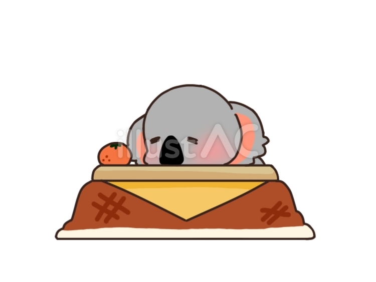 冬　こたつで暖まるコアラ 冬,どうぶつ,動物のイラスト素材