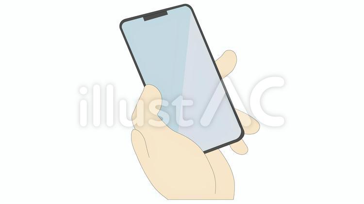 スマホを左手で持つイラスト No 2258 無料イラストなら イラストac