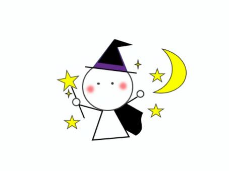 ハロウイン_魔女③ 棒人間,ハロウイン,魔女,魔法使い,魔法,可愛い,ポップ,イベント,秋,10月のイラスト素材