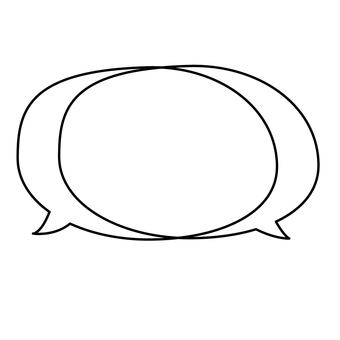 2つ重なった線画の吹き出し 吹き出し,漫画,重なる,2つ,二重,線画,シンプル,手書き,ベクター,イラストのイラスト素材