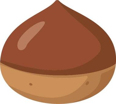つやのある一粒の栗のイラスト 栗,くり,クリ,木の実,秋,実り,自然,植物,山の幸,栗拾いのイラスト素材