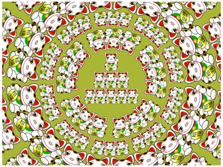 招き猫がいっぱい 招き猫,ポストカード,壁紙,背景,かわいい,笑顔,縁起,招福,柄,パターンのイラスト素材