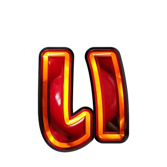 ひらがな小書き文字ぃ 文字,ギラギラ,赤色,ひらがな,ぃのイラスト素材