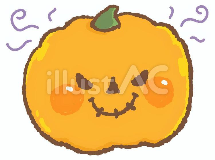 ゆるかわ　ハロウィンかぼちゃ　悪だくみ かぼちゃ,ハロウィン,野菜のイラスト素材
