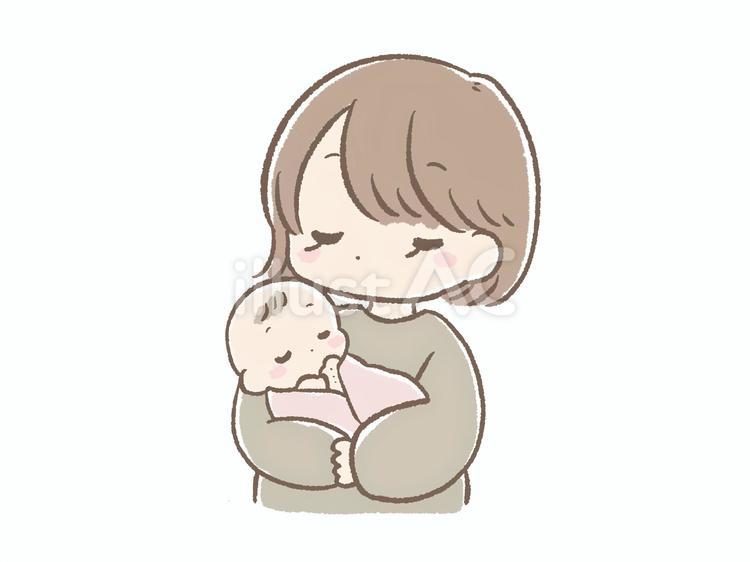 赤ちゃんを抱く母親 赤ちゃん,抱く,母のイラスト素材