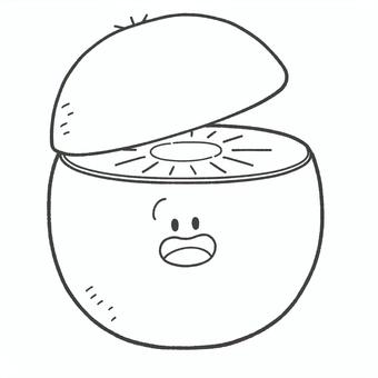 キウイの白黒手描きイラスト2 キウイの白黒手描きイラスト2 キウイ,フルーツ,単品,手描き,挿絵,シンプル,果物,食べ物,白黒,モノクロのイラスト素材