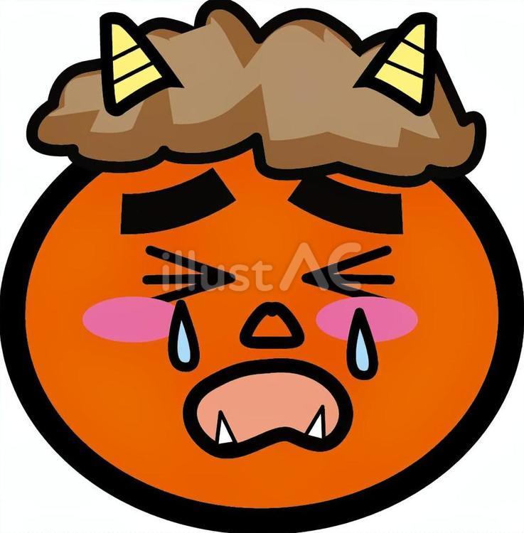 鬼　　泣く 鬼,節分,赤のイラスト素材