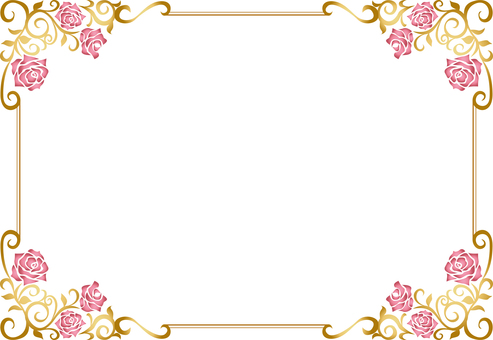 飾り罫223＜薔薇＞ フレーム,枠,飾り枠,飾り罫,バラ,ビンテージ,アンティーク,ラベル,豪華,エレガントのイラスト素材