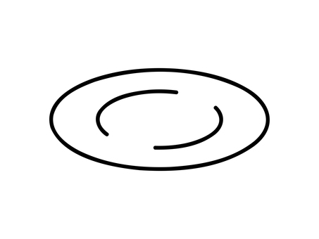 シンプルなお皿/線画 皿,お皿,食器,料理,取り皿,プレート,陶器,カトラリー,洋皿,丸皿のイラスト素材