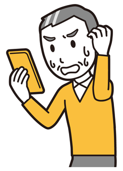  ニット中年男性(黄)-244-バスト