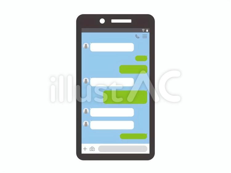 トークアプリの画面イメージ スマホ,sns,会話のイラスト素材