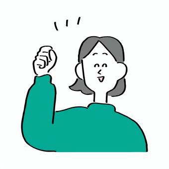 ヨッシャ!な女性 ヨッシャ!な女性 ヨッシャ,しょっしゃ,よっしゃあのイラスト素材