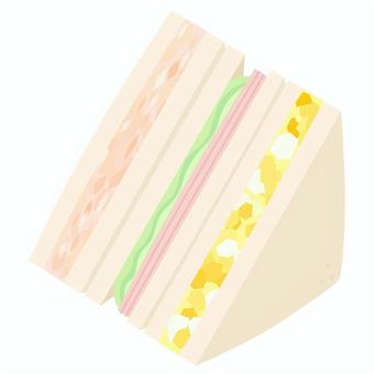 ミックスサンドのアイコン ミックス,サンド,レタス,野菜,ハム,卵,ツナ,パン,サンドウィッチ,シーフードのイラスト素材