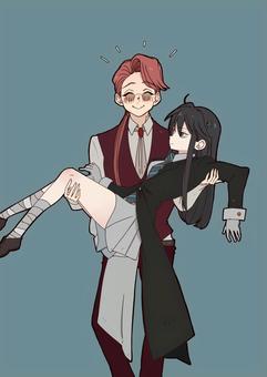 先生と生徒 先生と生徒 先生,生徒,男性,少女,二人組,お姫様抱っこ,オリジナルキャラクターのイラスト素材