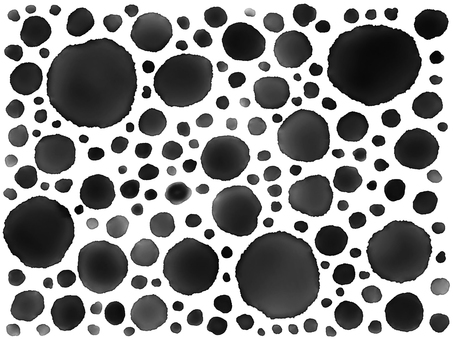 墨汁で描いた手描きのドット・円 墨汁,手書き,手描き,ドット,円,フリーハンド,フリー,水彩,水彩画,書道のイラスト素材