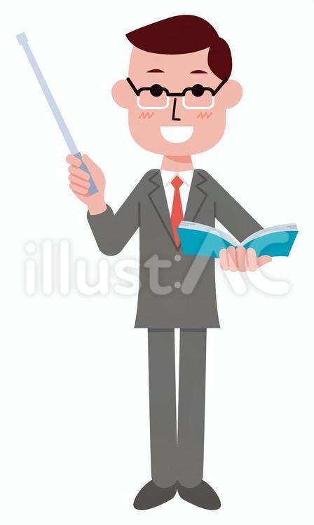 指し棒を持って説明する人 指し棒,説明,解説のイラスト素材