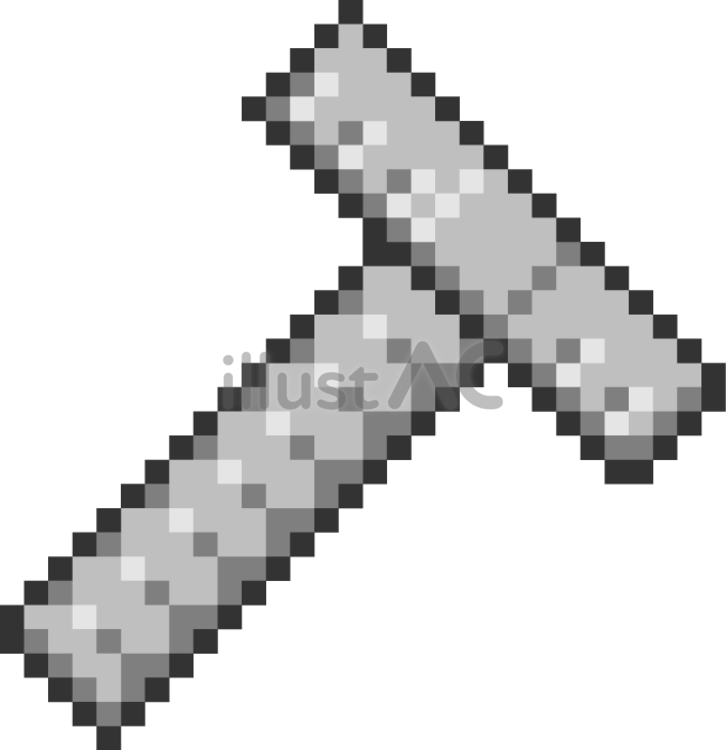 ドット絵のグレーのT型定規です。 ドット絵,t定規,シンプルのイラスト素材