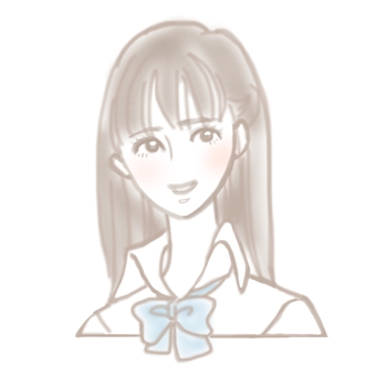 綺麗な女子高生　シンプル 女性,高校生,おしゃれ,美人,かわいい,綺麗,制服,学校,学生,微笑むのイラスト素材
