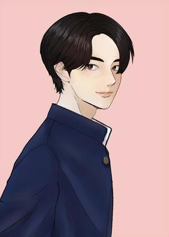 学ランボーイ 学ラン,学生,イケメン,少年,漫画のイラスト素材