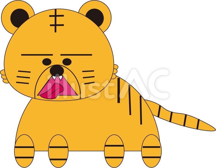 舌だしトラ 動物,トラ,黄色のイラスト素材